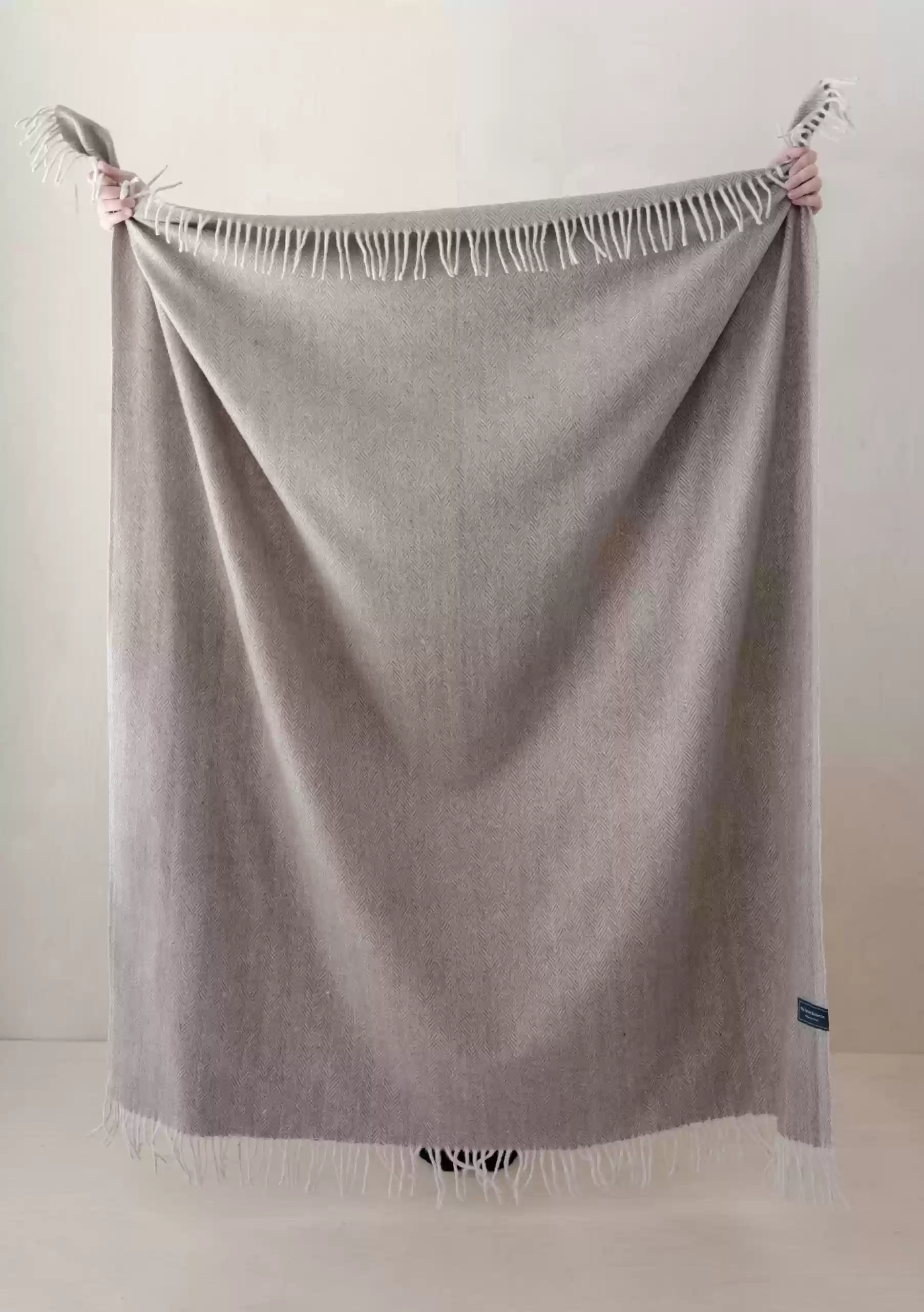 Recycled Wool Herringbone Large Blanket-3374